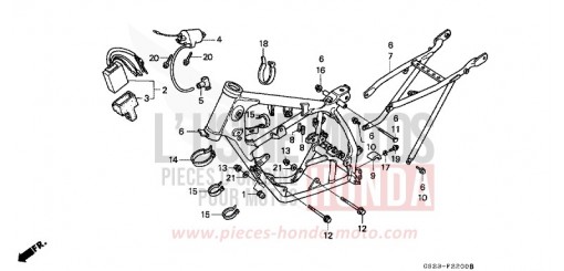 CARROSSERIE DE CHASSIS/BOBINE D'ALLUMAGE CR80RR de 1994
